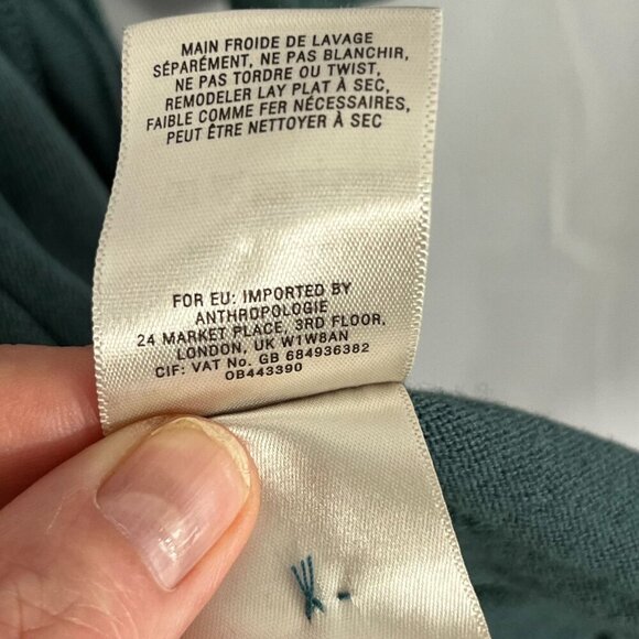 Knitted & Knotted Teal Open-Front Knit Lightweight Cardigan 100% Cotton Size XS - Picture 9 of 10